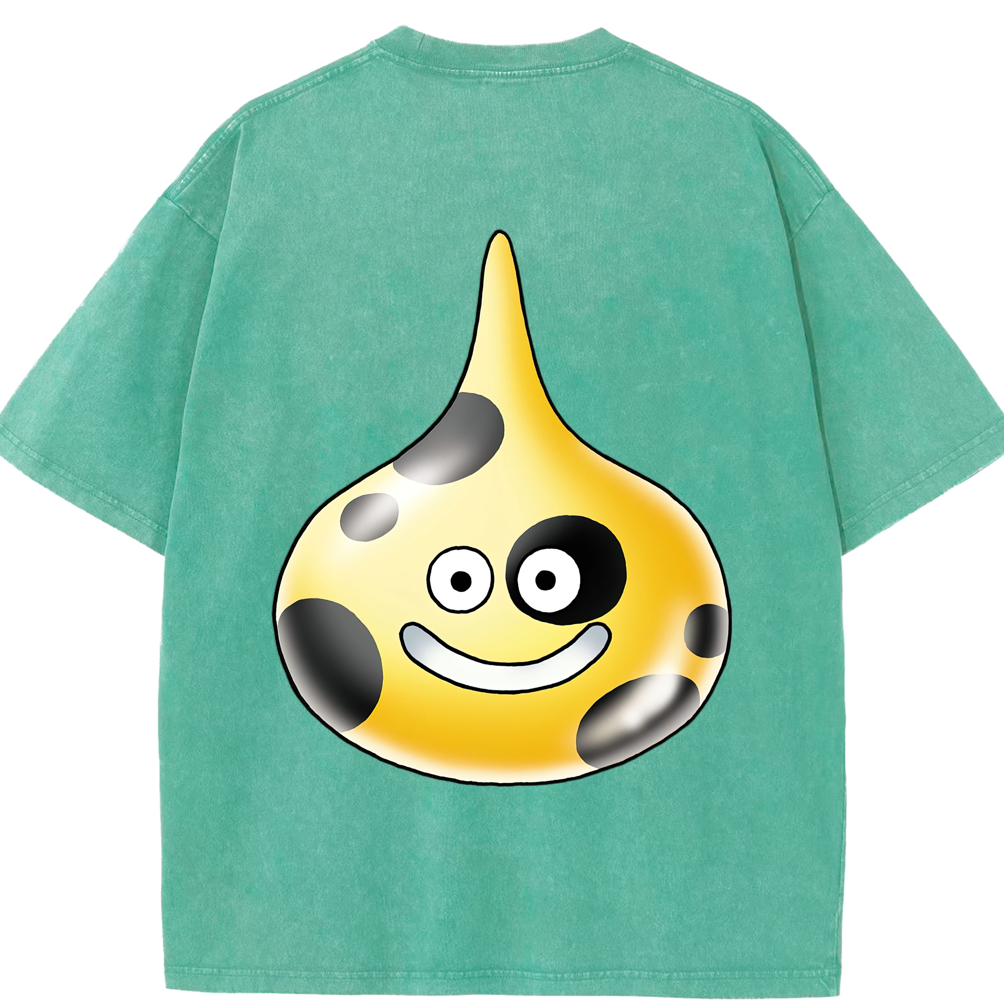 （画像用） ドラゴンクエスト Doragon Kuesuto Dragon Quest 綿100% ヴィンテージ風 半袖Tシャツ（背面プリント）